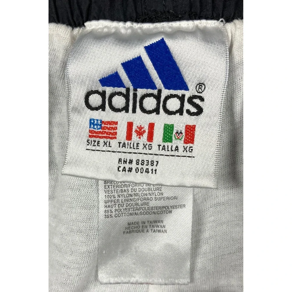Vintage Adidas Mens XL Black Nylon Windbreaker Track Pants 90s Zipper Cuffs Logo